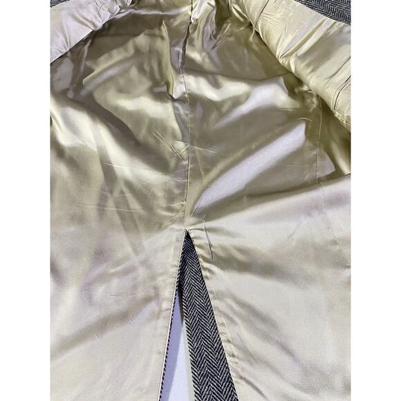 Lands End Blazer Jacket Men's Size 42L Black Brown Stripes Wood and Lambswool - Picture 10 of 10